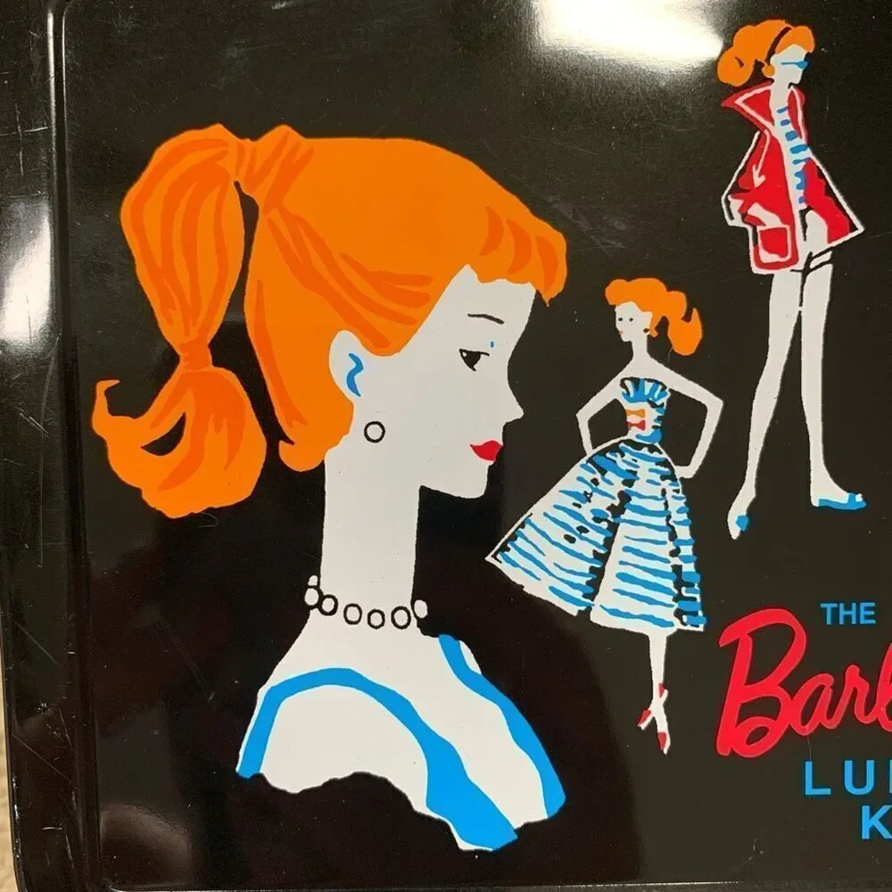 Vintage 90s Barbie X Hallmark Black‎ Lunch Kit Metal Red Handle Limited Edition